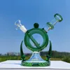 8 Zoll Green Germ Jewel Tabakpfeifen Filter Dickes Glas Wasser Bongs Rauchen Wachs Wasserpfeife Wasserpfeifen Zubehör mit 14 mm Schüssel