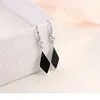 925 Orecchini pendenti con geometria elegante in cristallo d'argento timbrato per regali di festa di fidanzamento per feste di gioielli di moda da donna
