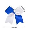 20Pcs/ 8" Two Toned Large Cheer Hair Bows Ponytail Holder Handmade for Teen Girls Softball Cheerleader Sports bow