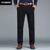 Vomint Männer Hosen Gerade Lose Beiläufige Baumwolle Mode Business Anzug Hosen Schwarz Blau Khaki Einfarbig Plus Größe 38 40 42 201128