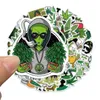 50Pcs Green Leaves Sticker Plant Character Smoking DIY Stickers For Guitar Kids Tay Game Motorcycle Car Skateboard Luggage Decals5154699