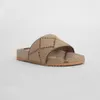 herr dam Brun Maxi Canvas slides mode platt tofflor Ull Blend sandaler ciabatte infradito uomo storlek euro 35-46 qinmin123