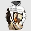 Sweat-shirt à capuche pour hommes, imprimé cheval arabe en 3D, pull unisexe, chien drôle, décontracté, survêtement de rue