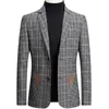 Bolubao Brand Men Men Blazer Personal Wild Men's Suct Jacket Aways Highting Fashion Plaid Print Slim Fit Dark Blazer Coat Male 220527