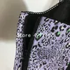 Dwuczęściowe spodnie damskie Summer Kobiet Designer Sexy Purple Lopard Zestaw Lace Patchwork Spaghetti Pasek Top Slim Pencil 2 Y649Women's