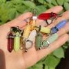 Luminous Stone Charms Hexagonal Column Glass Crystal Chakra Healing Pendant For Necklace Jewelry Accessories