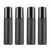 10PCS/lot 10ml Matte Black Glass Roller Perfume Bottle 10cc Roll On Essential Oil Vail