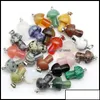 Charms sieraden bevindingen Componenten Mix Natural Stone Quartz Crystal Amethist Agates Aventurine Mushroom Pendant voor DIY Make Drop Delive