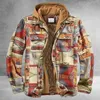 Men's Jackets Men Retro Vintage Spring Winter Long Sleeve Plaid Shirt Jacket For Checked Coat Overcoat Hooded Pocket