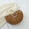 Torby wieczorowe damskie ręcznie robione bambusowe torbę z najwyżej rękojeścią moda letnia rączka perła Half Moon 2022 Trendy Lady torebka