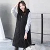 Kvinnors västar 2022 Autumn Winter Women Sleeveless Vest Casual Solid Long Cotton Padded Jacket Female Hooded Warm Ladies Waistcoat Luci22