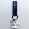 Nouveau bloc de construction violent ours pendentif voiture net rouge coréen créatif mignon mâle et femelle couple porte-clés en cuir anneau 6cm