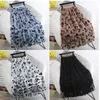 Summer Mesh Print Floral Long Skirt Women Clothes Elastic High Waist Casual Pleated Vintage Mid-calf Tulle Skirts Woman 2022