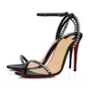 2022 Designer Red Luxury Dames Sandalen Stiletto Heel Shoes Women High Heeles Spikes Gladiator Lady Sandalias Comfort Daily Work Walking EU35-43