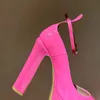 Scarpe primaverili ed estive con cinturino Piattaforma in vernice Décolleté Nudo nero Scarpe rosa sandali 15 cm Designer di lusso Scarpe eleganti Calzature da sera 35-42