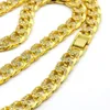 Mens Hip Hop Necklace Ruby Pendant Necklaces Fashion Cuban Link Chain Jewelry 3Pcs/Set