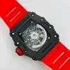 Relógios Designer de relógios Designer de luxo Mechanical Watch Richa Milles Importado Original Grãos Fibra de Carbono Movimento Automático Limited