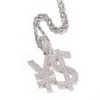 Hip Hop Simple Valuta Valuta Symbol Pendant Copper Set Zircon Necklace