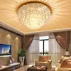 LED Modern Crystal Taklampor Fixtur AMERICAN Golden Taklampa Europeisk art deco Shining Hanging Droplight Bedroom Dining Living Room Home Inomhusbelysning