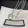 2023 Designer New Fashion Jewelry collier de fleurs rondes intrépides en argent sterling pièce tendance chaîne pour hommes et femmes