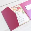 Customized Wedding Invitations Pocket Trifolding Greeting Card Engagement Party Supplier 220711