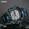 Reloj electrónico Reloj LED Fecha Deporte al aire libre Digital para hombres 30M Reloj de pulsera impermeable Correa de silicona