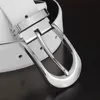 Bälten White Belt Men's Fashion Trend Wild Pin Buckle Leather Texture Cowhide Student British Casual Simple Luxury Design Golf Belt Beltts