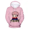 Felpe con cappuccio da uomo Felpe Anime Jujutsu Kaisen 3D Kawaii Cosplay Streetwear Uomo Donna Pullover oversize Harajuku Moda Ragazzi Ragazze Panno