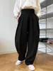 Vintage Braun Verdicken Anzug Hosen Für Frauen Herbst Winter Mode Hohe Taille Gerade Harajuku Harem Hosen Koreanische Kleidung CX220316