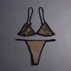 2022 Sexy Embroidery Bikini Set Brand Letters Swimwears Designer Metal Chain High Quality Ladies Backless Split Swimsuit