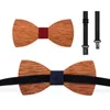 DIY Men's Bow Ties Carving Wooden Bows Knot Lesson Fashion Wedding Gift Supplies 9 Colors