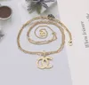 13Style Luxury Designer Letter Pendant Necklaces 18K Gold Plated Pearl Rhinestone Sweater Necklace for Women Wedding Party Jewelry Accessories