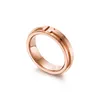 Designer gift love ring for women letter T wedding couple rings jewelry with box