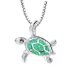 Opal Turtle Necklace, Christmas Holiday Fashion Alloy Cute Pendant jewelry For Woman