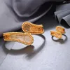 Bangle Dubai Gold Color Bangles For Women Girls Gifts Wedding Jewelery Africa Flower With Ring Bijoux FemmeBangle Inte22