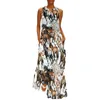 Casual jurken paardenjurk dier mooie zwarte paarden print maxi esthetische long v nek grafische kleding big size 5xlcasual