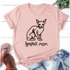 100 czystych bawełny kobiety T Shirt Sphynx Mom Printed Ladies Tree TEE Kobieta Tops Ubranie Camisetas Mujer
