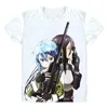 T-shirts masculins épée art en ligne sodo ato onrain sao shirts shirts manga anime asada shino sinon hecate yui cosplay shirtmen's