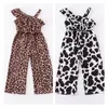 Girlymax Spring Summer Milk Milk Baby Kids Leopard Cow Stripe Shrip Supsuit Pants Olcyless 220509