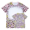9 stilar sublimering polyester diy skjorta leopard tryck vintage grafik t shirt värme överföring tom casual short hylsa wll1419