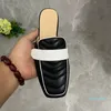 2022-Women Half Slippers с подлинной кожаной подошвой красивой внешний вид удобный ощущение ноги