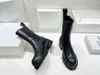 2022 new niche designer round head thick bottom cross elastic short boots Martin boots women's fashion 35-39 us4-8 box