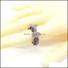 Solitärring, Ringe, Schmuck, natürlicher Chip-Stein für Damen und Herren, türkisfarbene Amethyste, Mondstein, handgefertigt, Hochzeit, Party, Finger, Dr. Dhh0B