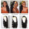 Nxy Wigs Women Headband Natural Black Highlight Heat Reitant Fiber Body Wave Straight Synthetic for 220528