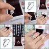 Band Rings Jewelry Wholesale Six Claw Sier Plated Crystal Zircon Ring Ring Christmas Gift Wedding Wedding Lady Drop Delivery 2021 S4od9