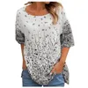 Women's Blouses & Shirts Summer Casual Plus Size Womens Tops And Floral Print Round Neck Loose Short-sleeved Blouse Vetement Femme 2022