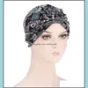 Beanie/Skl Caps Hats Hats Scarves Gloves Fashion Accessories Womens Chemo Cap Cancer Hat Flower Printed Muslim Hair Scarf Tu Ota0Q