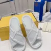 2022 Fashion Women Men Sandal Luxury Designer Lady Gentlemen Colorful Canvas Letter Anatomic Leather Slide 6 Style Model Big Size 35-45 With Bubble Wrap Box