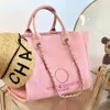 Fashion Luxury Womens Handbags Beach Sacs ch Brand Canvas Broidered Label Women Sofing Sac High Quality Big Handbag Desig307Q