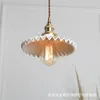 Pendant Lamps Northern Europe White Pleated Ceramic Chandelier Japanese Restaurant Home Stay Bar Bedside Bedroom Living Room Retro Brass Wal